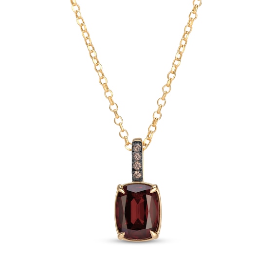 Le Vian Antique Cushion-Cut Natural Garnet Necklace Diamond Accent 14K Honey Gold 19"