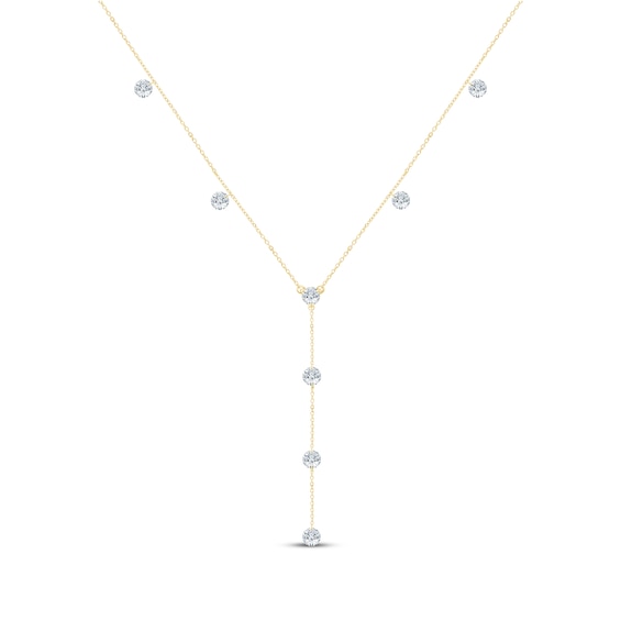 KAY Lab-Grown Diamonds Pierced "Y" Necklace 2 ct tw 10K Yellow Gold 18"