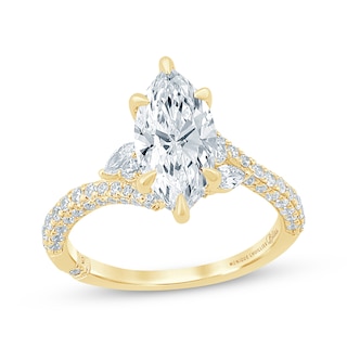 Monique Lhuillier Bliss Certified Marquise-Cut Lab-Grown Diamond Hidden Halo Engagement Ring 2-3/4 ct tw 18K Yellow Gold
