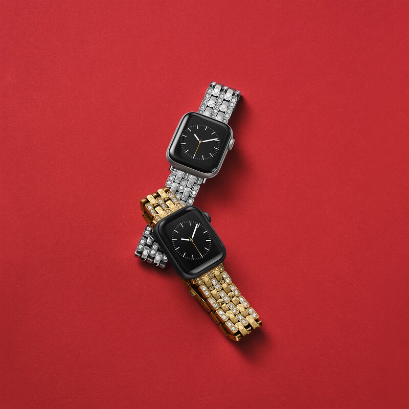 Main Image 6 of COACH Pavé Crystal Gold-Tone Stainless Steel Women's Apple Watch Strap 14700262