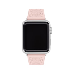 COACH Light Pink Silicone Women's Apple Watch Strap 14700260