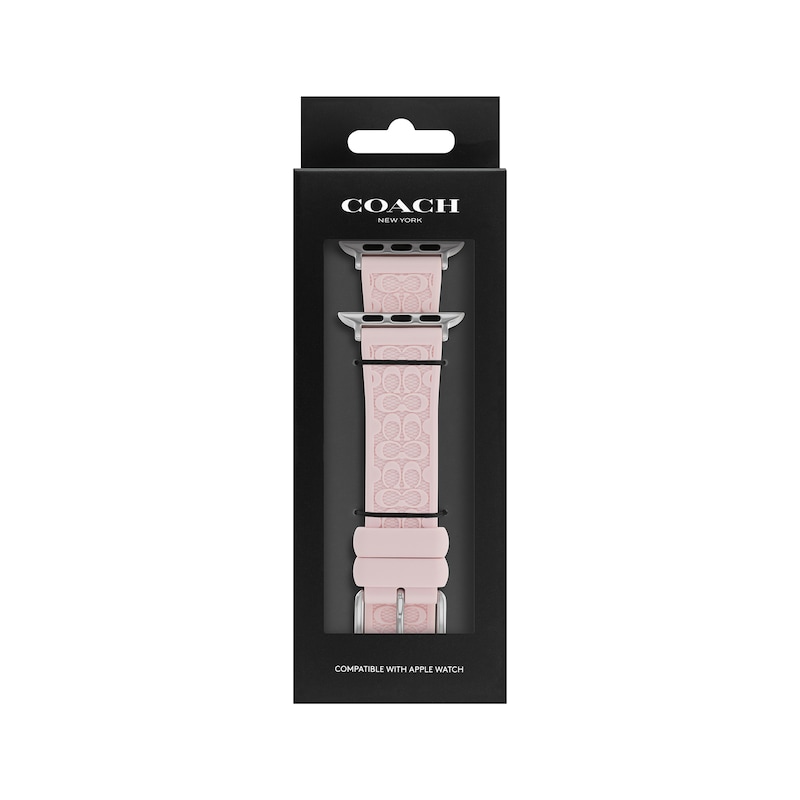 Main Image 4 of COACH Light Pink Silicone Women's Apple Watch Strap 14700260