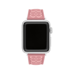 COACH Dark Pink Silicone Women's Apple Watch Strap 14700266