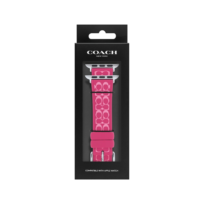 Main Image 4 of COACH Two-Tone Pink Silicone Women's Apple Watch Strap 14700287