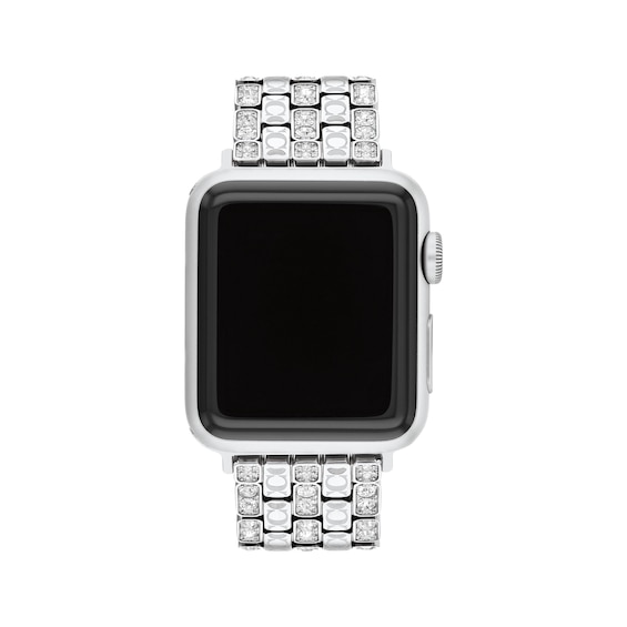 COACH Pavé Crystal Stainless Steel Women's Apple Watch Strap 14700261