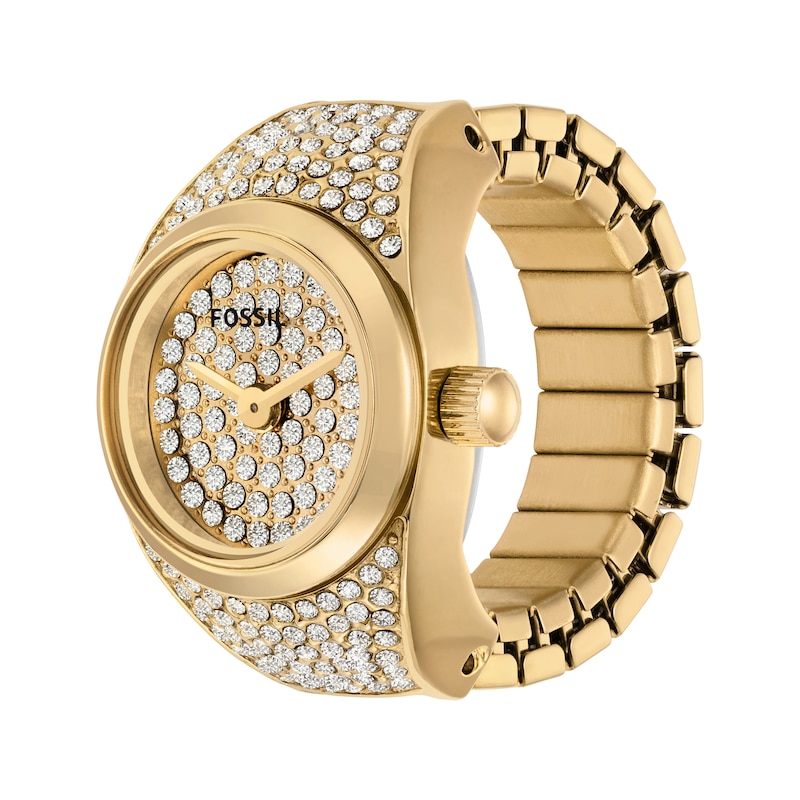 Main Image 2 of Fossil Crystal Women's Watch Ring Gold-Tone Stainless Steel ES5392