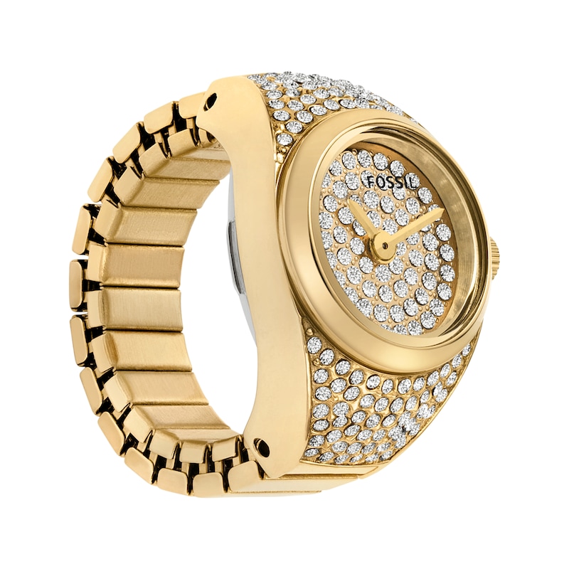 Main Image 3 of Fossil Crystal Women's Watch Ring Gold-Tone Stainless Steel ES5392