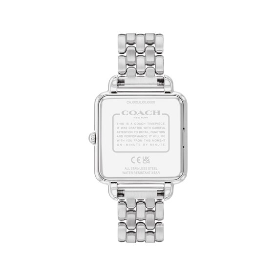 Coach Women\'s Silver Stainless Steel White Dial Crystal Classic C Watch Amazon.com: Coach Cass Women main image 3