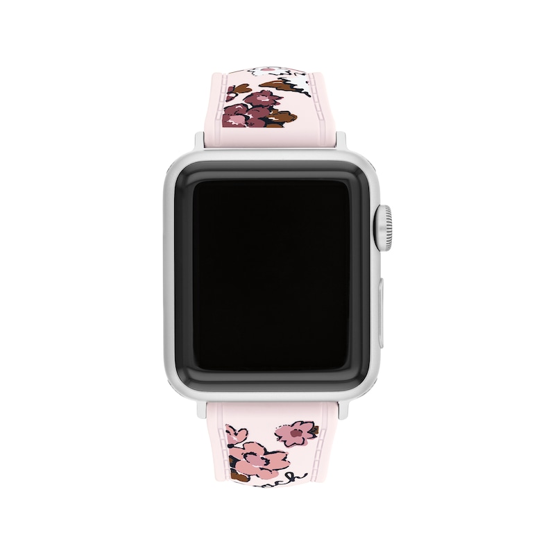 Main Image 1 of COACH Pink Floral Silicone Apple Watch Strap 14700292
