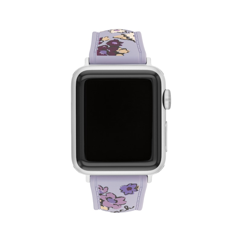Main Image 1 of COACH Purple Floral Silicone Apple Watch Strap 14700293