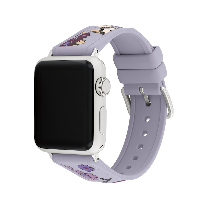 Main Image 2 of COACH Purple Floral Silicone Apple Watch Strap 14700293