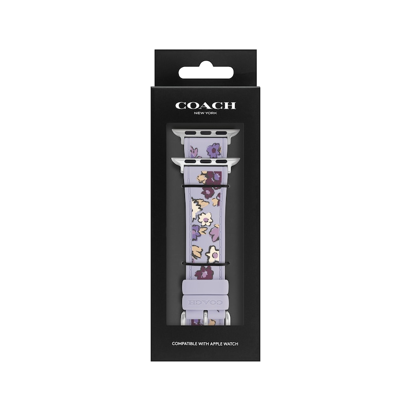 Main Image 4 of COACH Purple Floral Silicone Apple Watch Strap 14700293