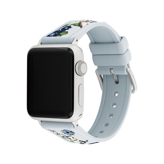 COACH Blue Floral Silicone Apple Watch Strap 14700294 | Kay display picture 3