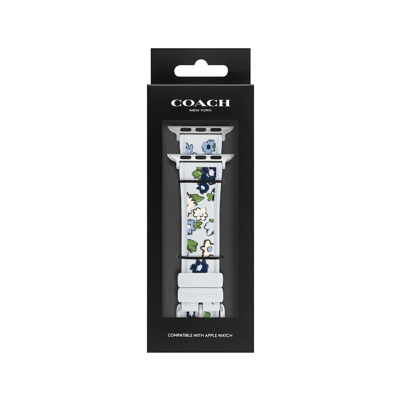 Main Image 4 of COACH Blue Floral Silicone Apple Watch Strap 14700294