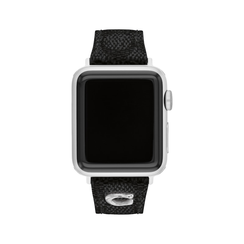 Main Image 1 of COACH Signature Black Canvas Apple Watch Strap 14700288