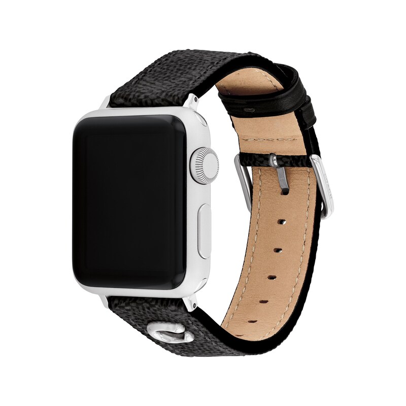 Main Image 2 of COACH Signature Black Canvas Apple Watch Strap 14700288