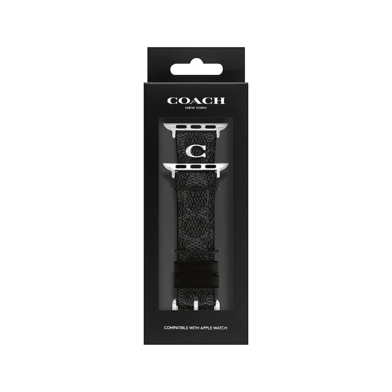 Main Image 4 of COACH Signature Black Canvas Apple Watch Strap 14700288