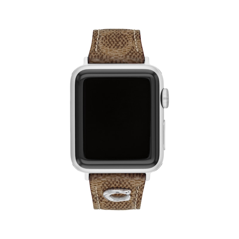 Main Image 1 of COACH Signature Tan Canvas Apple Watch Strap 14700289