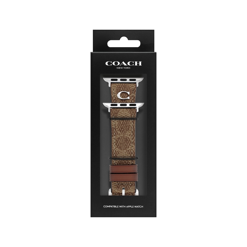 Main Image 4 of COACH Signature Tan Canvas Apple Watch Strap 14700289