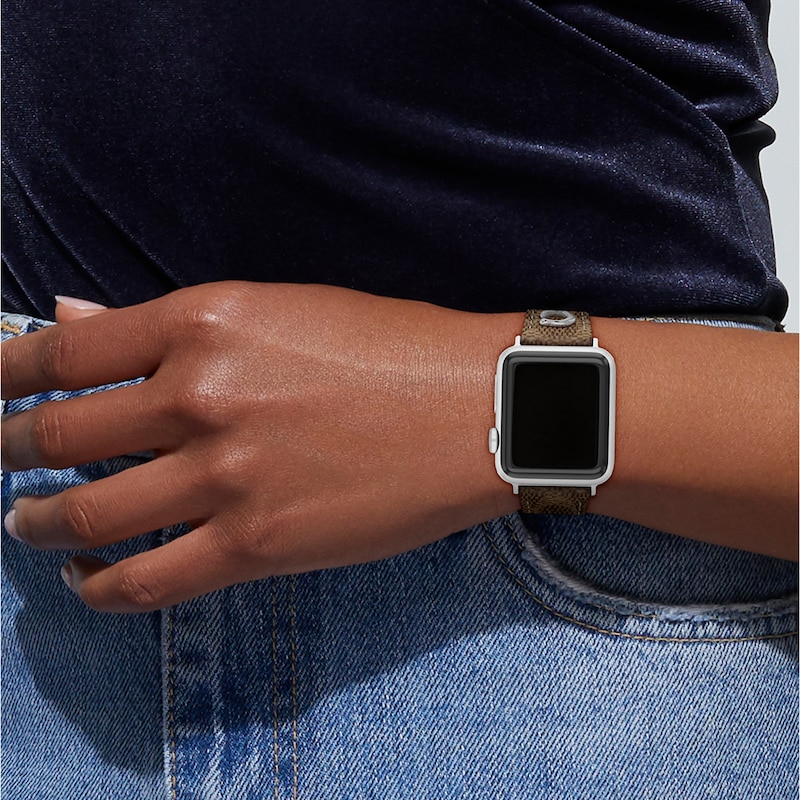 Main Image 5 of COACH Signature Tan Canvas Apple Watch Strap 14700289