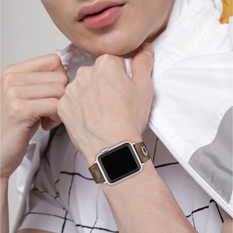Main Image 6 of COACH Signature Tan Canvas Apple Watch Strap 14700289