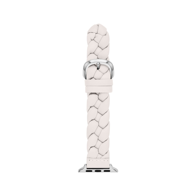 Main Image 1 of Kate Spade White Braided Leather Apple Watch Strap KSS0191E