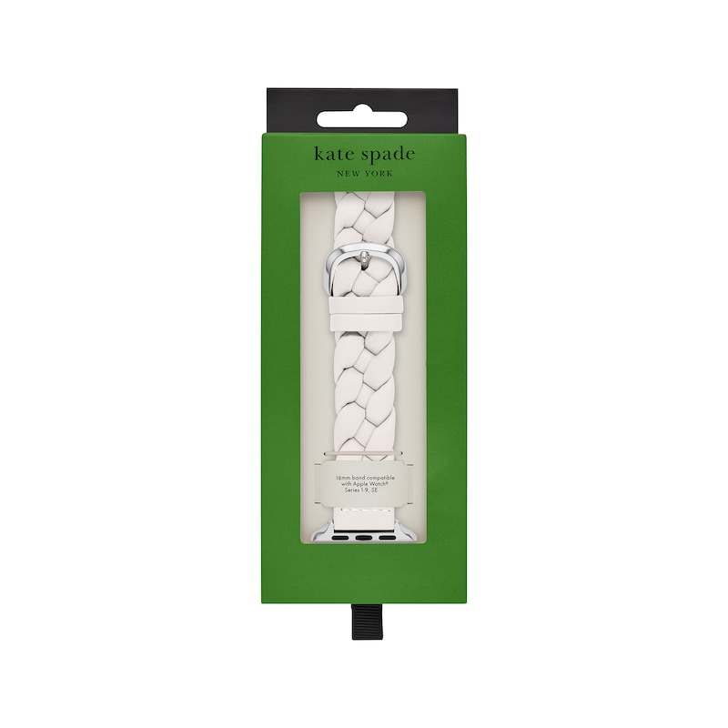Main Image 4 of Kate Spade White Braided Leather Apple Watch Strap KSS0191E