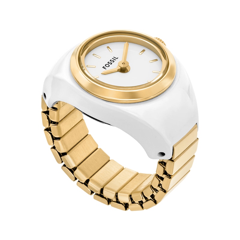 Main Image 2 of Fossil White Enamel Women's Ring Watch ES5412