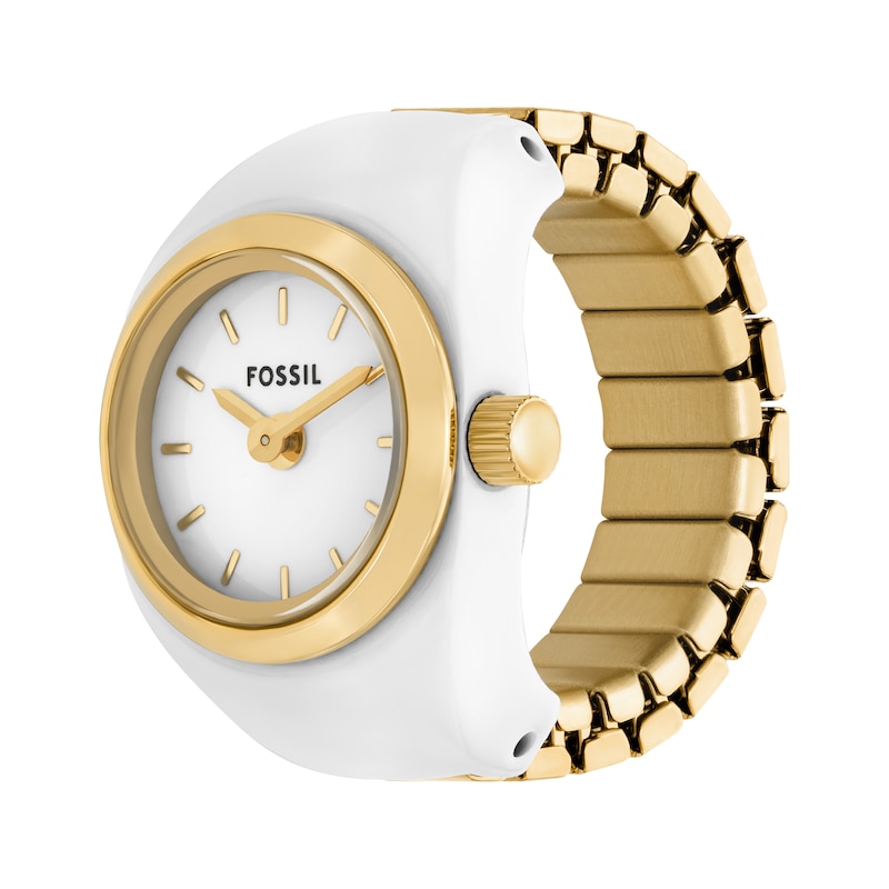 Main Image 3 of Fossil White Enamel Women's Ring Watch ES5412