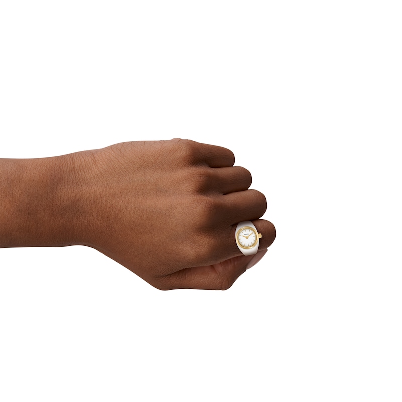 Main Image 5 of Fossil White Enamel Women's Ring Watch ES5412