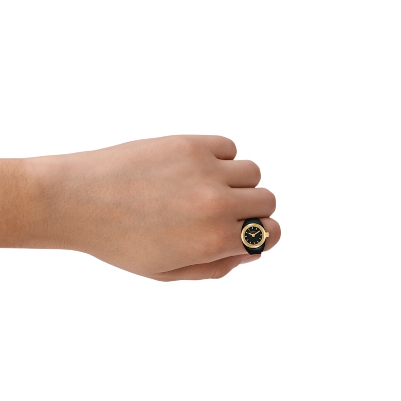 Main Image 4 of Fossil Black Enamel Women's Ring Watch ES5413