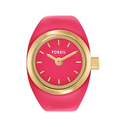 Fossil Pink Enamel Women's Ring Watch ES5414