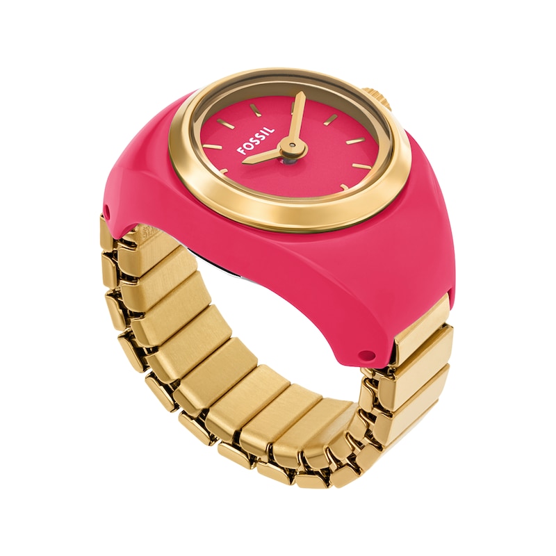 Main Image 2 of Fossil Pink Enamel Women's Ring Watch ES5414