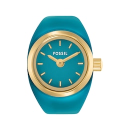 Fossil Blue Enamel Women's Watch Ring ES5415