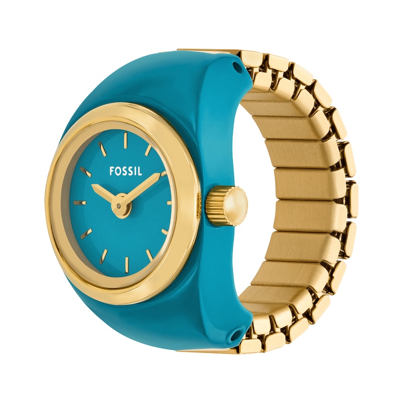 Main Image 3 of Fossil Blue Enamel Women's Watch Ring ES5415