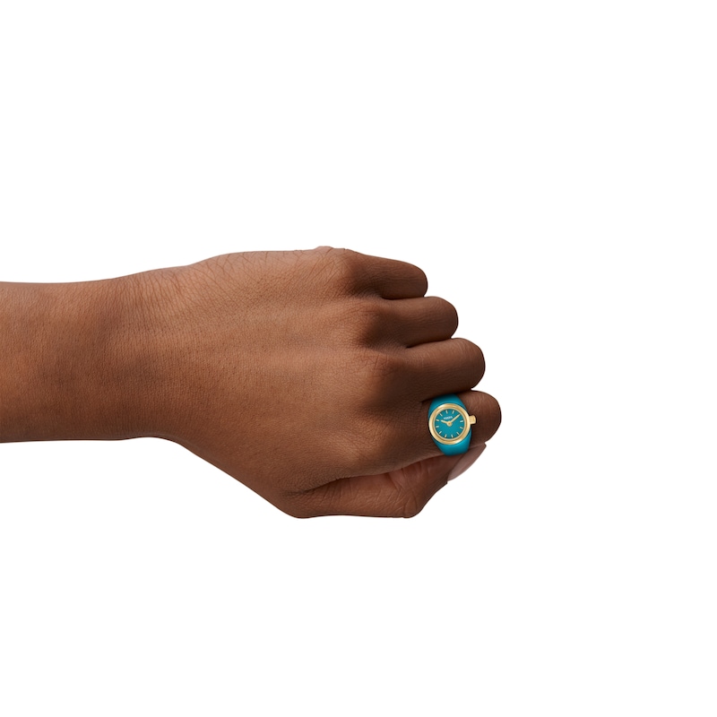 Main Image 4 of Fossil Blue Enamel Women's Watch Ring ES5415