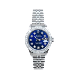 Previously Owned Men's Rolex Datejust 1 ct tw Diamond 18K White Gold Stainless Steel Automatic Watch (Model: 16220)