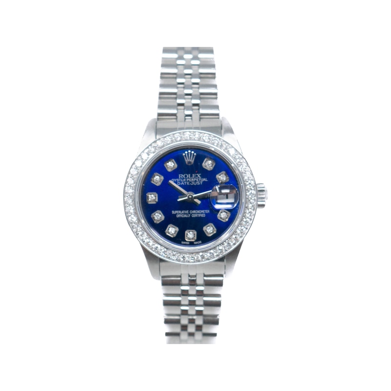 Main Image 1 of Previously Owned Men's Rolex Datejust 1 ct tw Diamond 18K White Gold Stainless Steel Automatic Watch (Model: 16220)