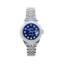 Previously Owned Men's Rolex Datejust 1 ct tw Diamond 18K White Gold Stainless Steel Automatic Watch (Model: 16220)