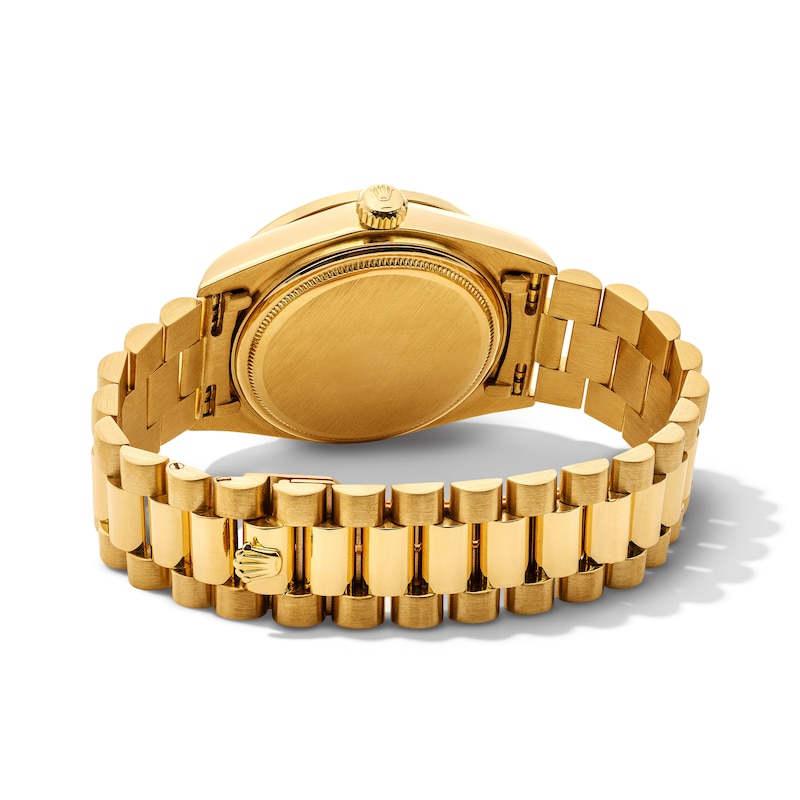 Main Image 2 of Previously Owned Men's Rolex Presidential 1 ct tw Diamond 18K Yellow Gold Automatic Watch with Black Dial (Model: 18038)