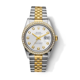 Previously Owned Men's Rolex Datejust 36 1 ct tw Diamond Two-Tone Automatic Watch (Model: 16233)