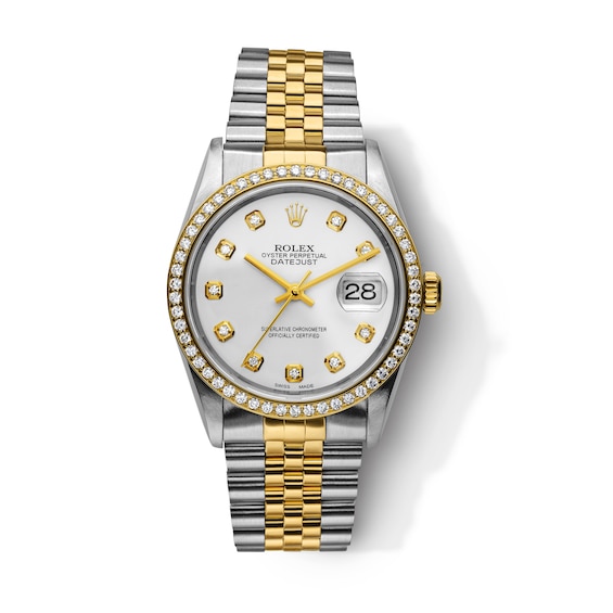 Previously Owned Men's Rolex Datejust 36 1 ct tw Diamond Two-Tone Automatic Watch (Model: 16233