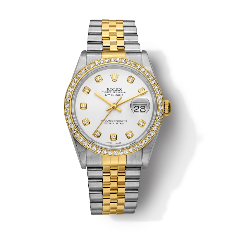 Main Image 1 of Previously Owned Men's Rolex Datejust 36 1 ct tw Diamond Two-Tone Automatic Watch (Model: 16233)