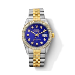 Previously Owned Men's Rolex Datejust 36 1 ct tw Diamond Two-Tone Automatic Watch (Model: 16233)