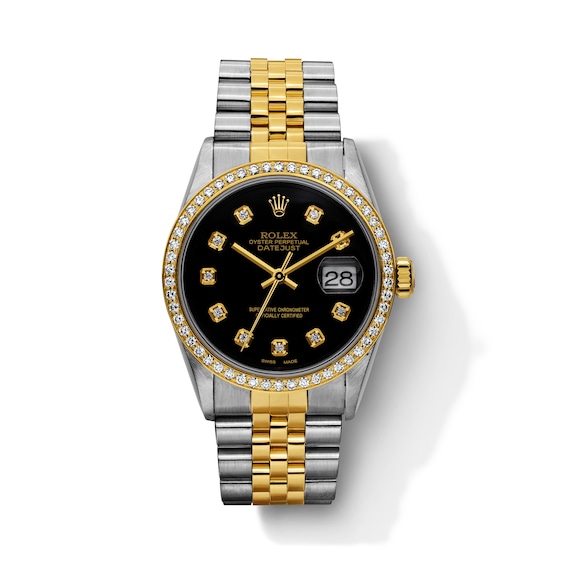 Previously Owned Men's Rolex Datejust 36 1 ct tw Diamond Two-Tone Automatic Watch (Model: 16233)