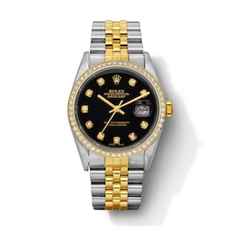 Previously Owned Men's Rolex Datejust 36 1 ct tw Diamond Two-Tone Automatic Watch (Model: 16233)
