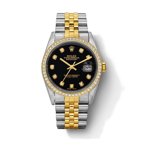 Previously Owned Men's Rolex Datejust 36 ct tw Diamond Two-Tone Automatic Watch (Model: 16233
