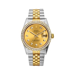 Previously Owned Men's Rolex Datejust 36 1 ct tw Diamond Two-Tone Automatic Watch (Model: 16233)