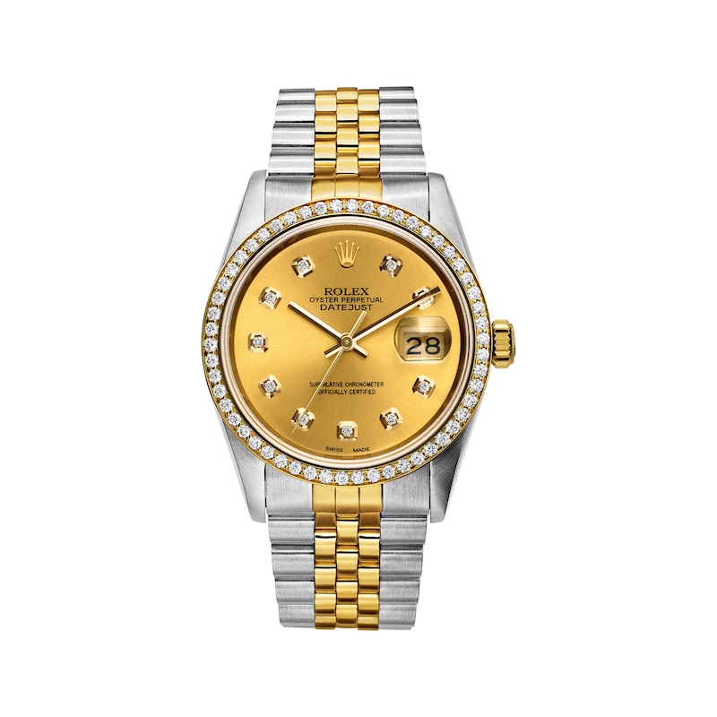 Main Image 1 of Previously Owned Men's Rolex Datejust 36 1 ct tw Diamond Two-Tone Automatic Watch (Model: 16233)