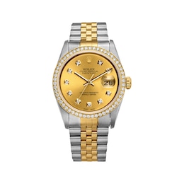 Previously Owned Men's Rolex Datejust 36 1 ct tw Diamond Two-Tone Automatic Watch (Model: 16233)